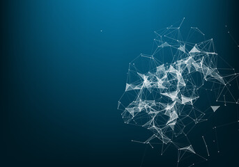 Abstract vector particles and lines. Plexus effect. Futuristic illustration. Polygonal Cyber Structure. Data Connection Concept.