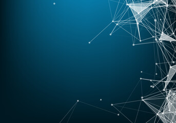 Vector connecting dots and lines. Global network connection. Geometric connected abstract background