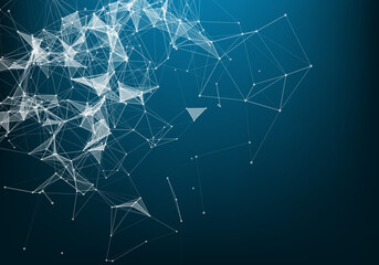 Abstract technology background. Network connection structure. Science background. Big data digital background. 3d vector Illustration.