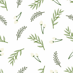 seamless pattern of white floral for fabric