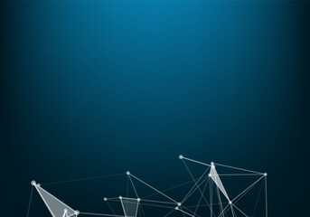 Abstract Polygonal White Background with Low Poly Connecting Dots and Lines - Connection Structure - Futuristic HUD Background