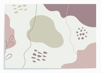 Colorful abstract background with geometric shapes in pastel shades. Banner with modern design elements