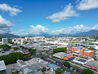 Naklejka premium Aerial view of Cairns city