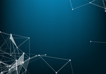 Abstract Polygonal White Background with Low Poly Connecting Dots and Lines - Connection Structure - Futuristic HUD Background