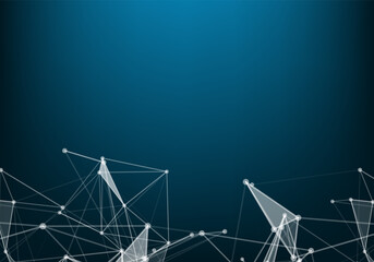 Abstract Polygonal White Background with Low Poly Connecting Dots and Lines - Connection Structure - Futuristic HUD Background