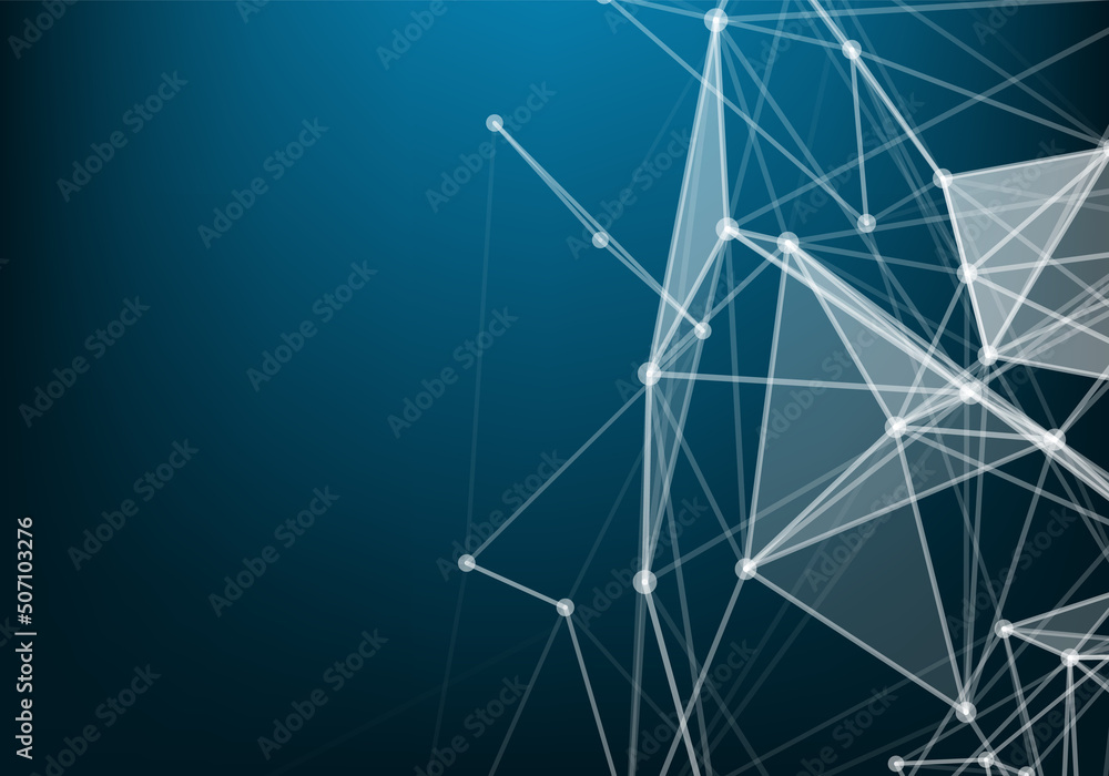 Aufkleber abstract connecting dots and lines. connection science background. vector illustration