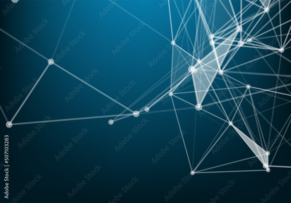 Aufkleber abstract connecting dots and lines. connection science background. vector illustration