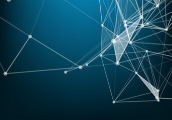 Abstract connecting dots and lines. Connection science background. Vector illustration