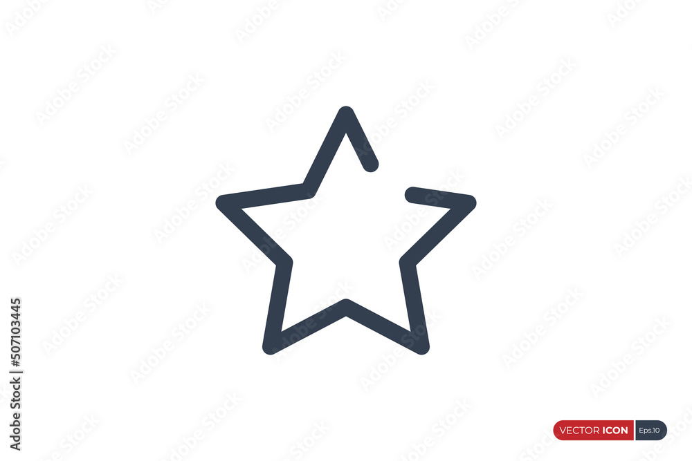 Poster simple star icon. black shape star icon line style isolated on white background. flat vector icon de