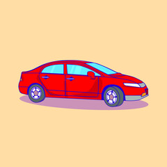Red car, for various types of use