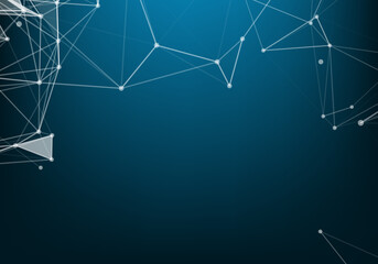 Molecular structure background and communication. Abstract background with molecule DNA and neural network. Artificial intelligence. Science and technology concept with connected lines and dots