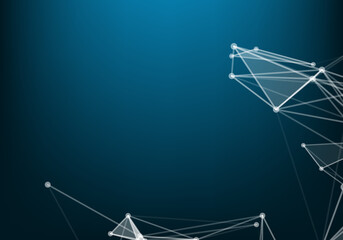 Molecular structure background and communication. Abstract background with molecule DNA and neural network. Artificial intelligence. Science and technology concept with connected lines and dots