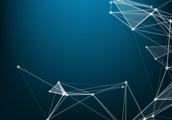 Molecular structure background and communication. Abstract background with molecule DNA and neural network. Artificial intelligence. Science and technology concept with connected lines and dots