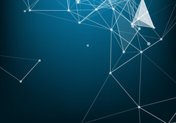 Molecular structure background and communication. Abstract background with molecule DNA and neural network. Artificial intelligence. Science and technology concept with connected lines and dots