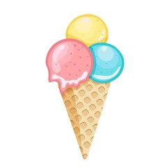 Colorful tasty isolated ice cream