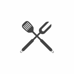 Grill cooking tools vector icon