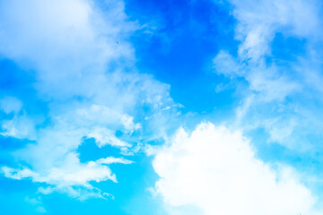 White clouds on blue sky background
