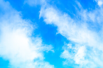 White clouds on blue sky background