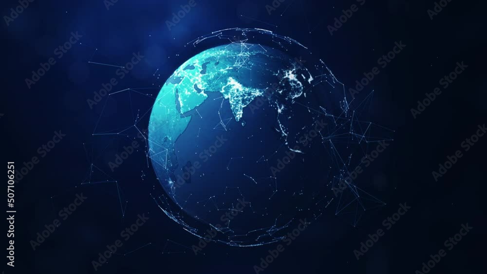 Leinwandbilder concept of global internet network connection technology. the world stands out in the middle and the