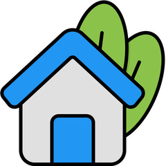 sustainable outline color icon