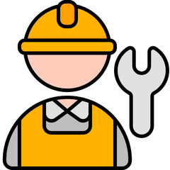 worker outline color icon