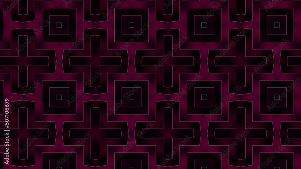 Poster pink dark and black seamless tile pattern with squares and crosses slide moving animation