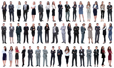 collage of a variety of business people standing in a row