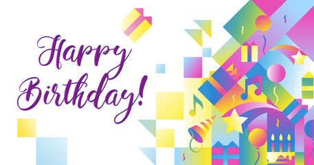 happy birthday card with balloons