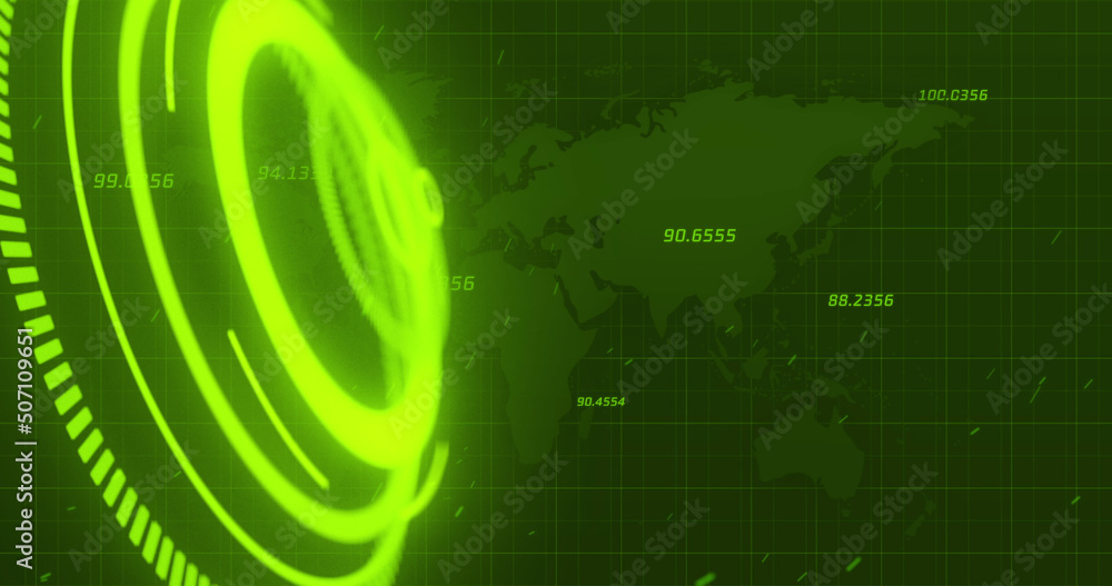 Aufkleber image of processing circle over green background with world map