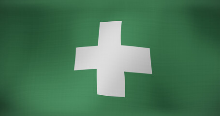 Image of flag of first aid waving