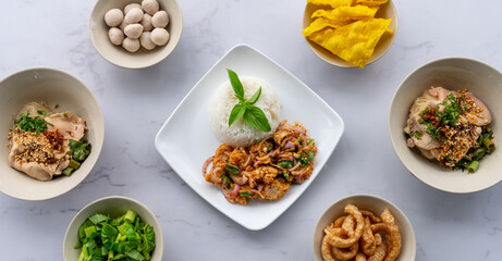 Thai-Chinese Food Mixed Food Selections 