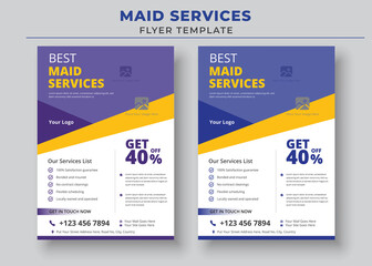 Best Maid Service poster, Maid Service Flyer Template, Housekeeping Services Flyer