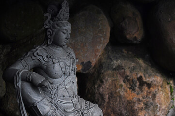 Fototapeta na wymiar solemn, buddha, stone, carving