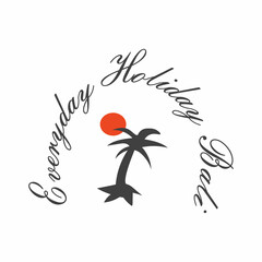 T-shirt design with coconut tree and the moon. Elegant for summer tees, t-shirt design, apparel, clothing company, fashion, outfit. 