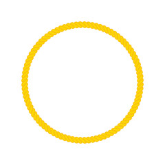 Round rope frame. Circular yellow rope for decoration. Vector isolated on white. © Віталій Баріда