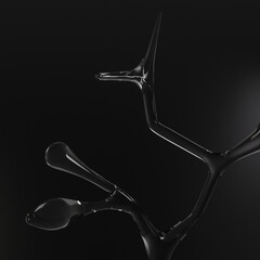 Abstract glass figures. Abstract background. 3d modeling. 3D render