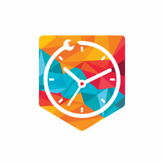 Service time vector logo design. Repair time logo design template.	