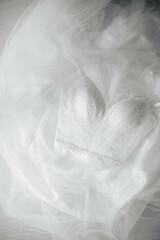 close up of a wedding dress
