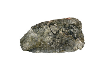 Strange quartzite coastal rock isolated on white background. stone for decoration.