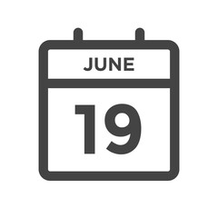 June 19 Calendar Day or Calender Date for Deadlines or Appointment