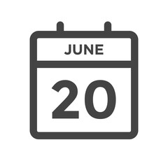 June 20 Calendar Day or Calender Date for Deadline, or Appointment