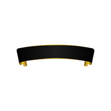 Black And Gold Scroll Banner Ribbon Design