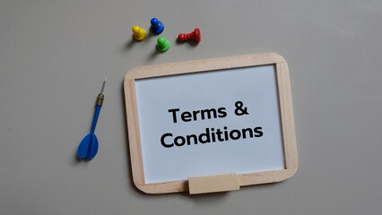 Terms and Conditions message on mini white board, Terms and Conditions, Business concept.