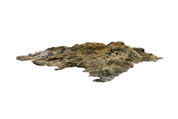 Cut out natural strange quartzite coastal rock isolated on white background. Reef stone.