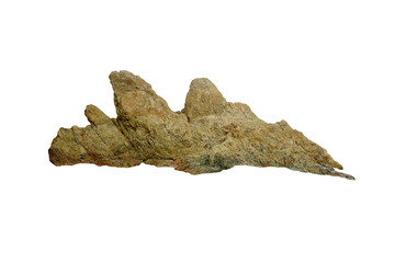 Obraz premium Isolated strange coastal quartzite nonfoliated metamorphic rock on white background. 