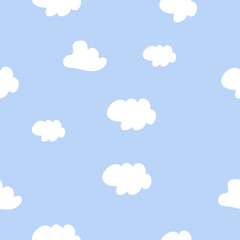 Fototapeta premium white clouds on a blue background, nature, weather, paterrn sky