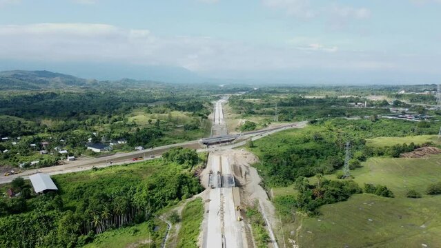 Aerial view of Sigli Banda Aceh (Sibanceh) Toll Road, Aceh, Indonesia.