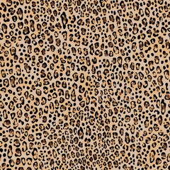 Seamless jaguar, leopard, cheetah, panther skin pattern. Animal background with small spots