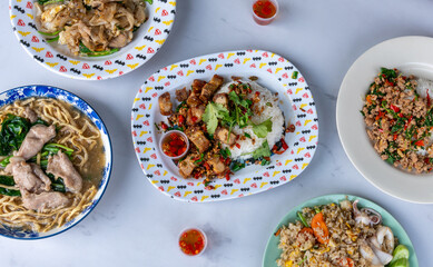 Mixed Rice and Noodle Dishes Thai Style