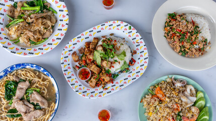 Mixed Rice and Noodle Dishes Thai Style